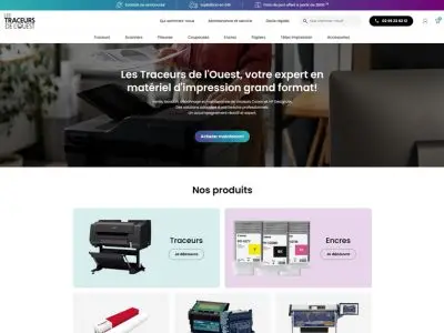 Refonte de site WordPress pour Les Traceurs de l’Ouest, spécialiste impression grand format.