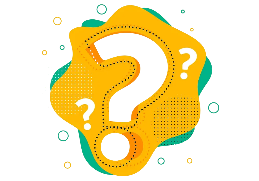 Illustration symbolique de questions fréquentes autour de la création d’un site web clair et structuré.