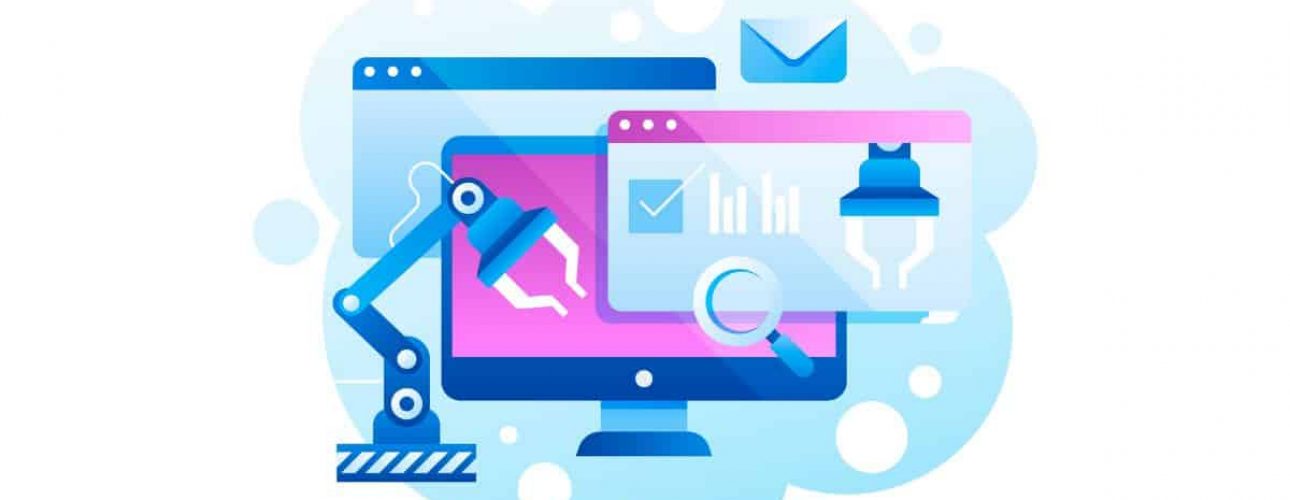 Illustration de l’intelligence artificielle appliquée à la création de sites web, avec automatisation et optimisation des processus.