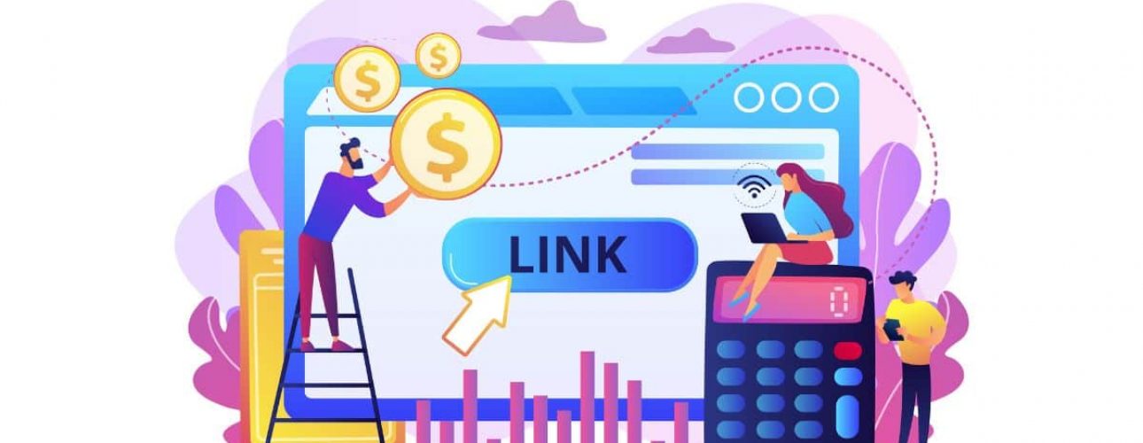 Illustration représentant le calcul du prix d’un site WordPress à Nantes avec des symboles de budget et un bouton web.